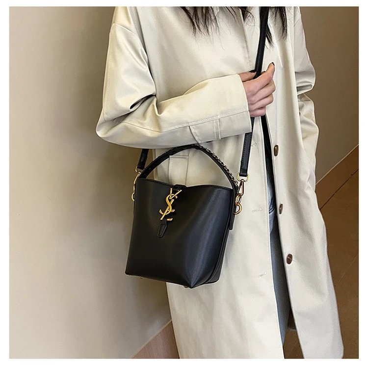 Saint Laurent Monogram Bucket Bag Tan Leather Handbag - 23