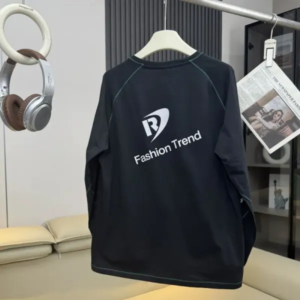 Design Fashion Trend Logo Long Sleeve T-Shirt Orange T-Shirts - 19