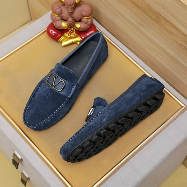 Valentino Garavani VLogo Loafer Navy Suede Loafers - 1