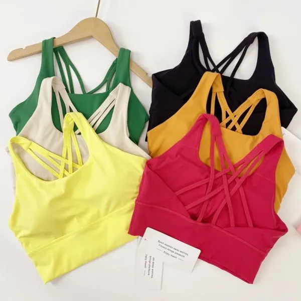 Design Crisscross Back Sports Bra Mauve Activewear - 3