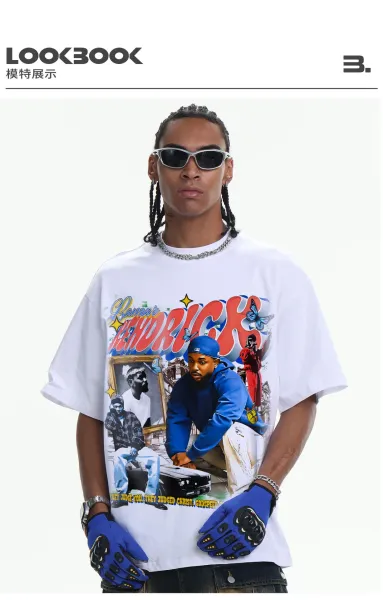 Design Kendrick Lamar Collage Graphic T-Shirt White - 16