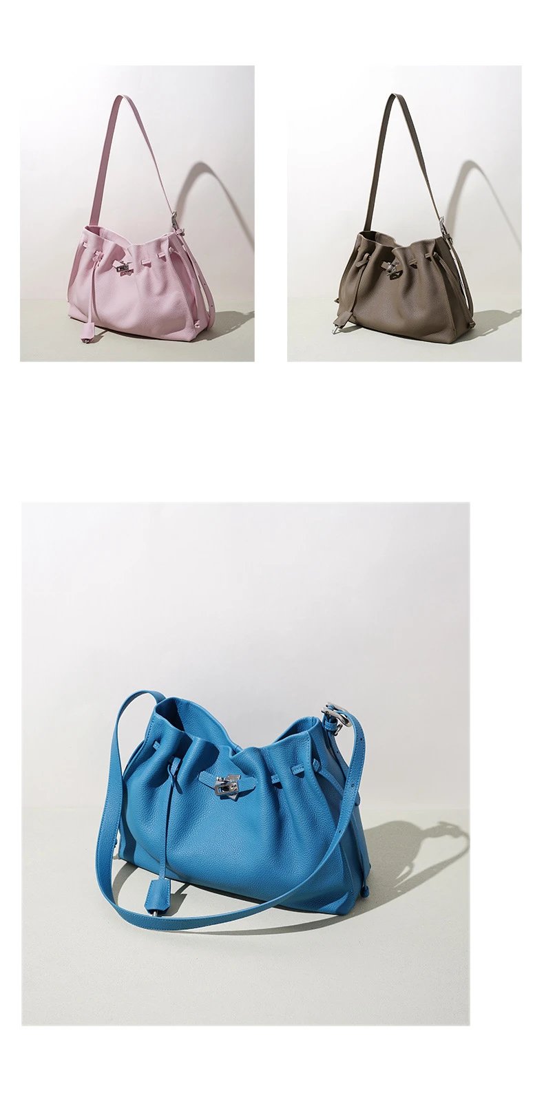Hermès Picotin Lock Drawstring Bag Blue Togo Leather Shoulder Bag - 4