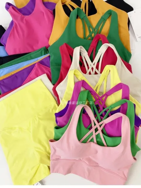 Design Crisscross Back Sports Bra Mauve Activewear - 11
