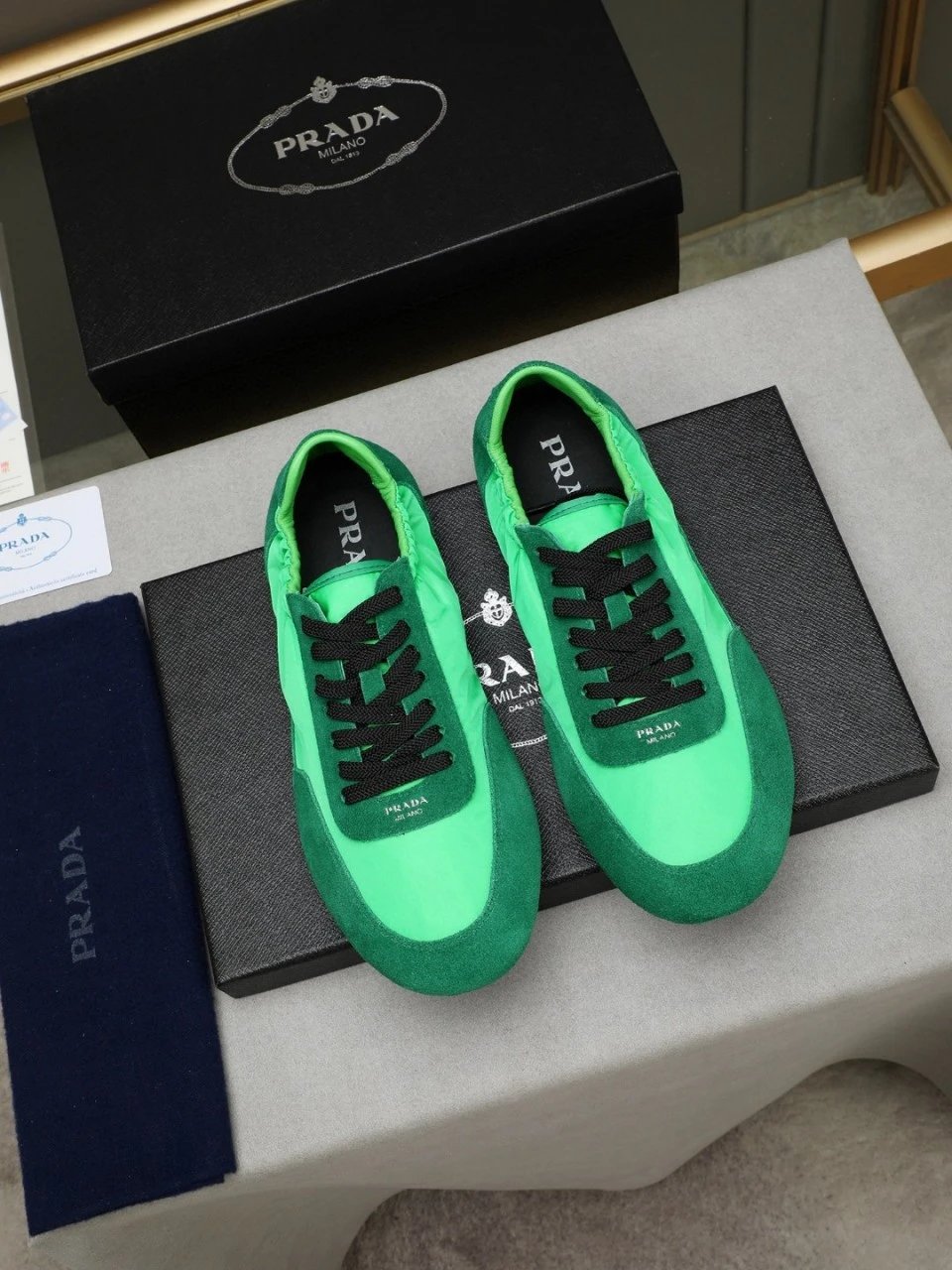 Prada Re-Nylon Sneakers Pink and Black - 14