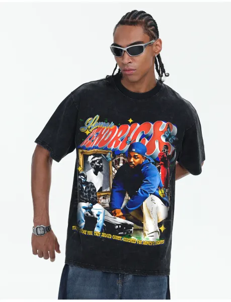 Design Kendrick Lamar Collage Graphic T-Shirt White - 22