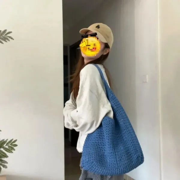 Design Handcrafted Crochet Yellow Tote Bag - 8