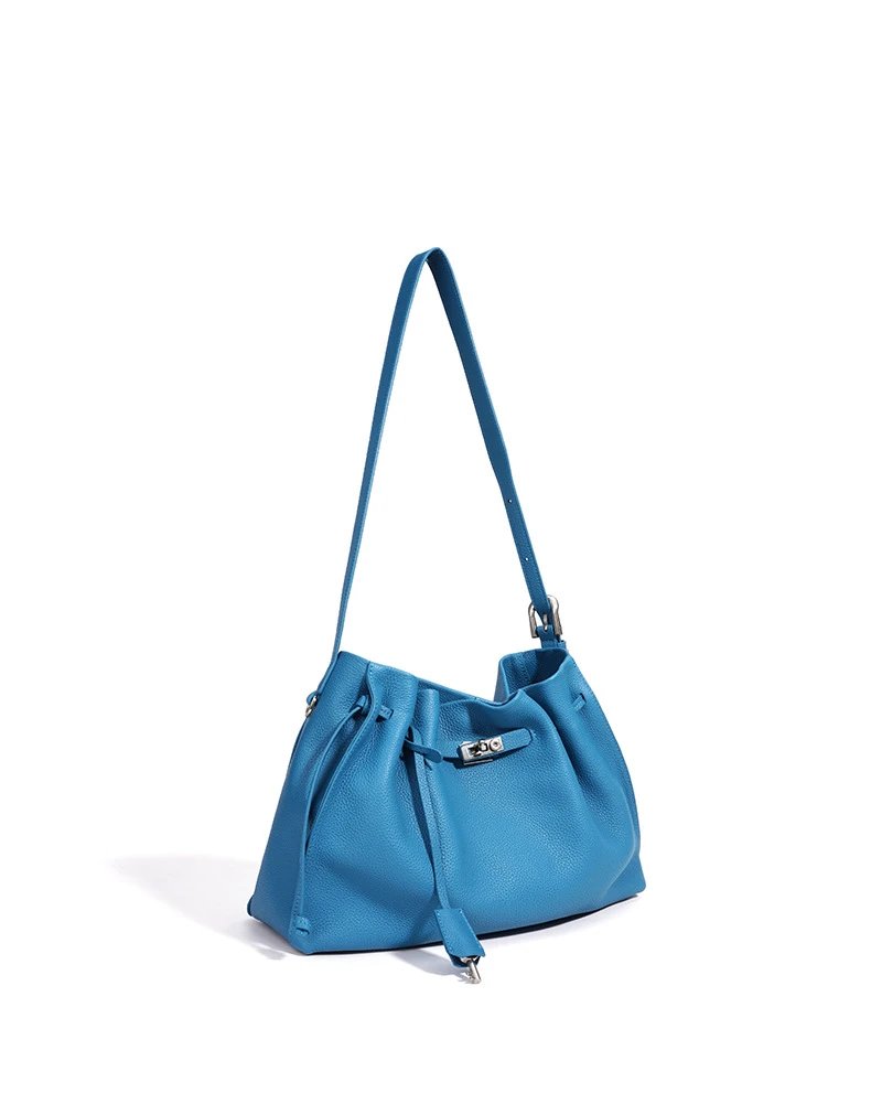 Hermès Picotin Lock Drawstring Bag Blue Togo Leather Shoulder Bag - 17