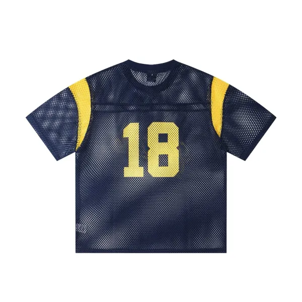 Corteiz Mesh Jersey Yellow Black Tops - 10