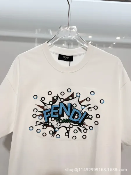 Fendi Graphic Embroidered White T-Shirt - 13
