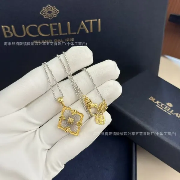 Design Buccellati Floral Pendant Necklace Gold Silver Jewelry - 1