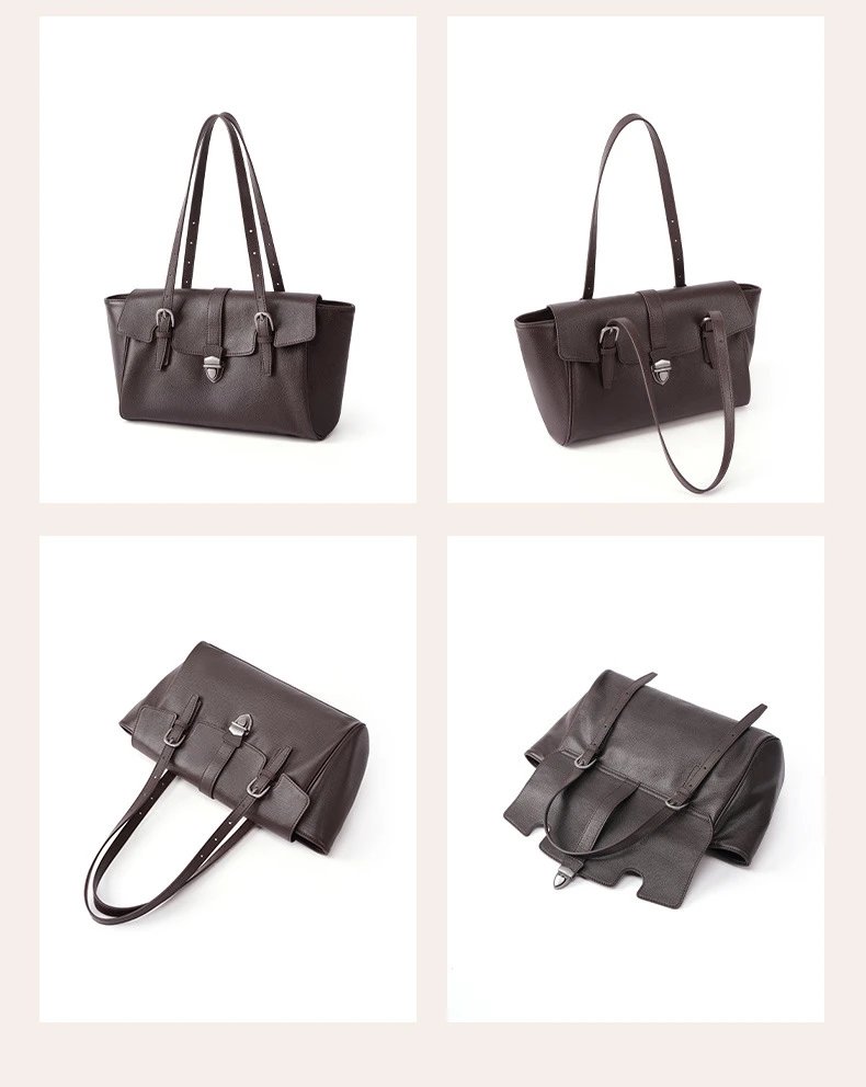 Design Structured Flap Closure White Handbag - 33
