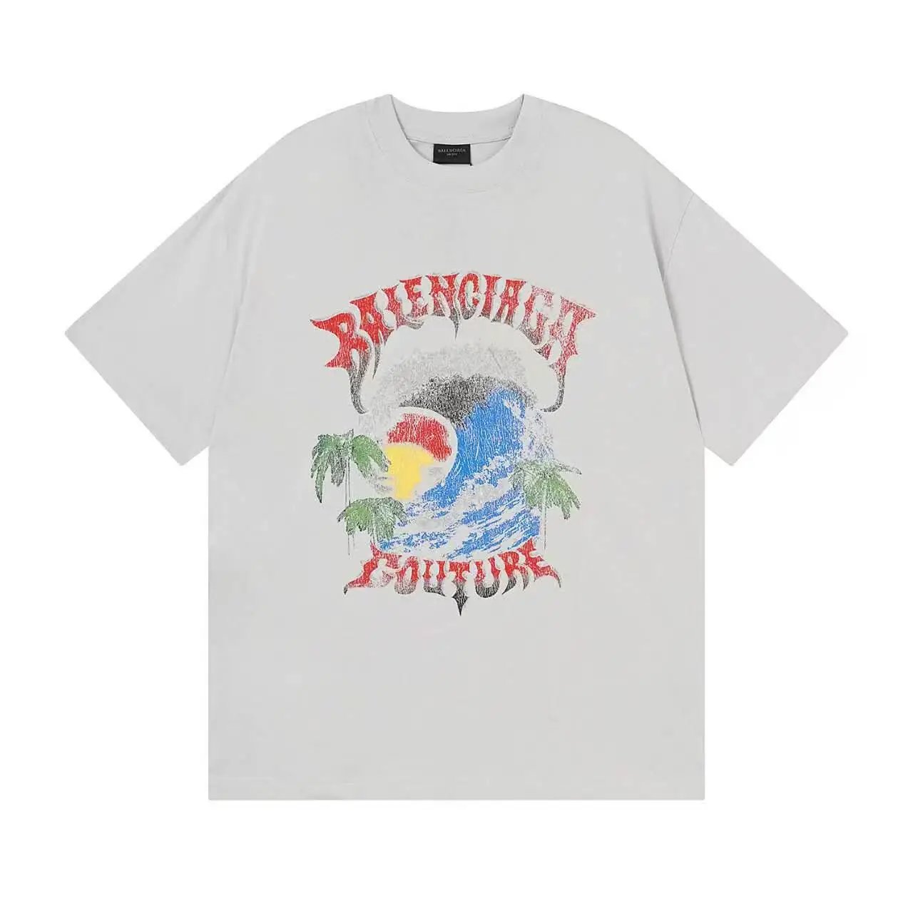 Balenciaga Culture Wave Black T-Shirt - 5