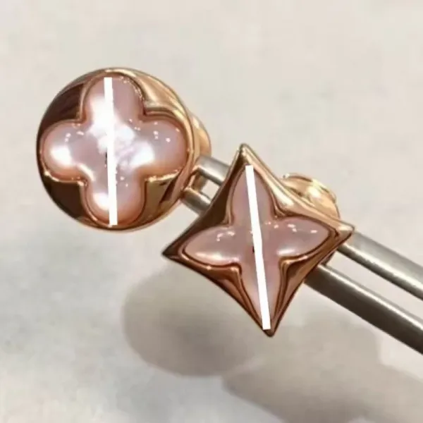 Louis Vuitton Monogram Flower Earrings Rose Gold Mother-of-Pearl Earrings Jewelry - 1