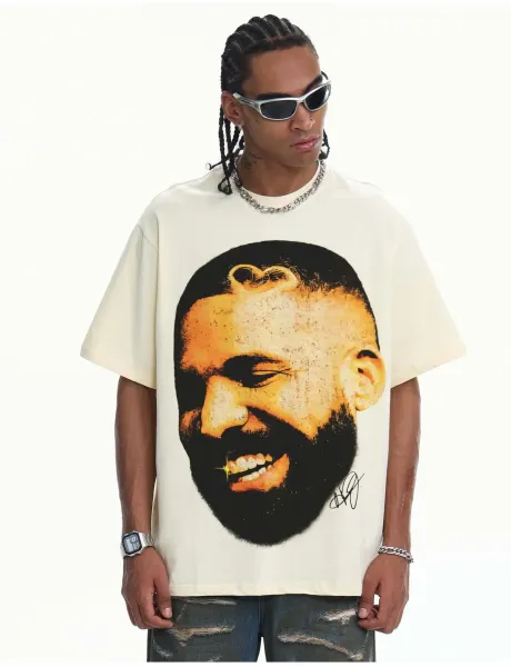 Drake OVO x Design Drake Portrait Graphic T-Shirt White - 18