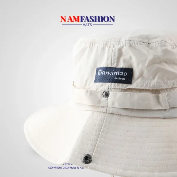 Design N AM Fashion Bucket Hat Beige Outdoor Hat Bucket Hat - 7