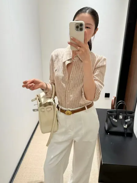 Polo Ralph Lauren Striped Cotton Shirt Beige Shirt - 9
