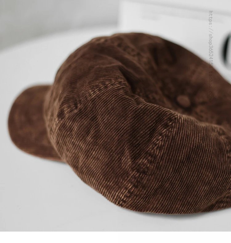 Design Corduroy Newsboy Cap Olive Green Hat - 5
