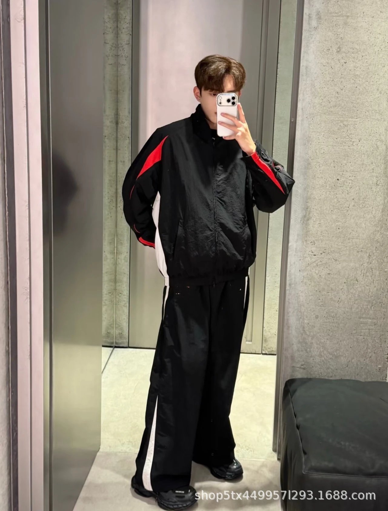 Design Windbreaker Jacket Black Red White Outerwear.windbreaker - 12