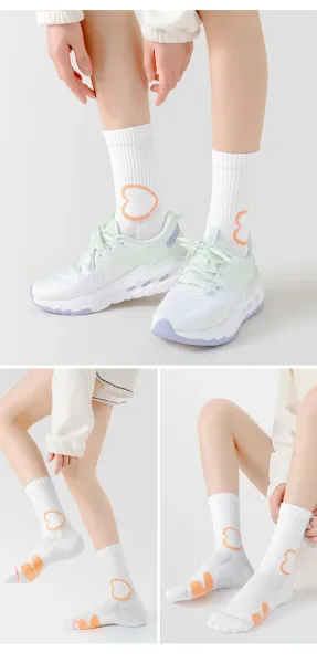 Design Performance Socks Blue with Neon Green Heart Accents Socks - 15