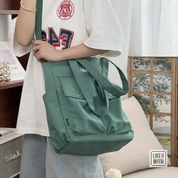 Design MADEBYCAMIER Utility Tote Bag in Dusty Blue Tote Bag - 37