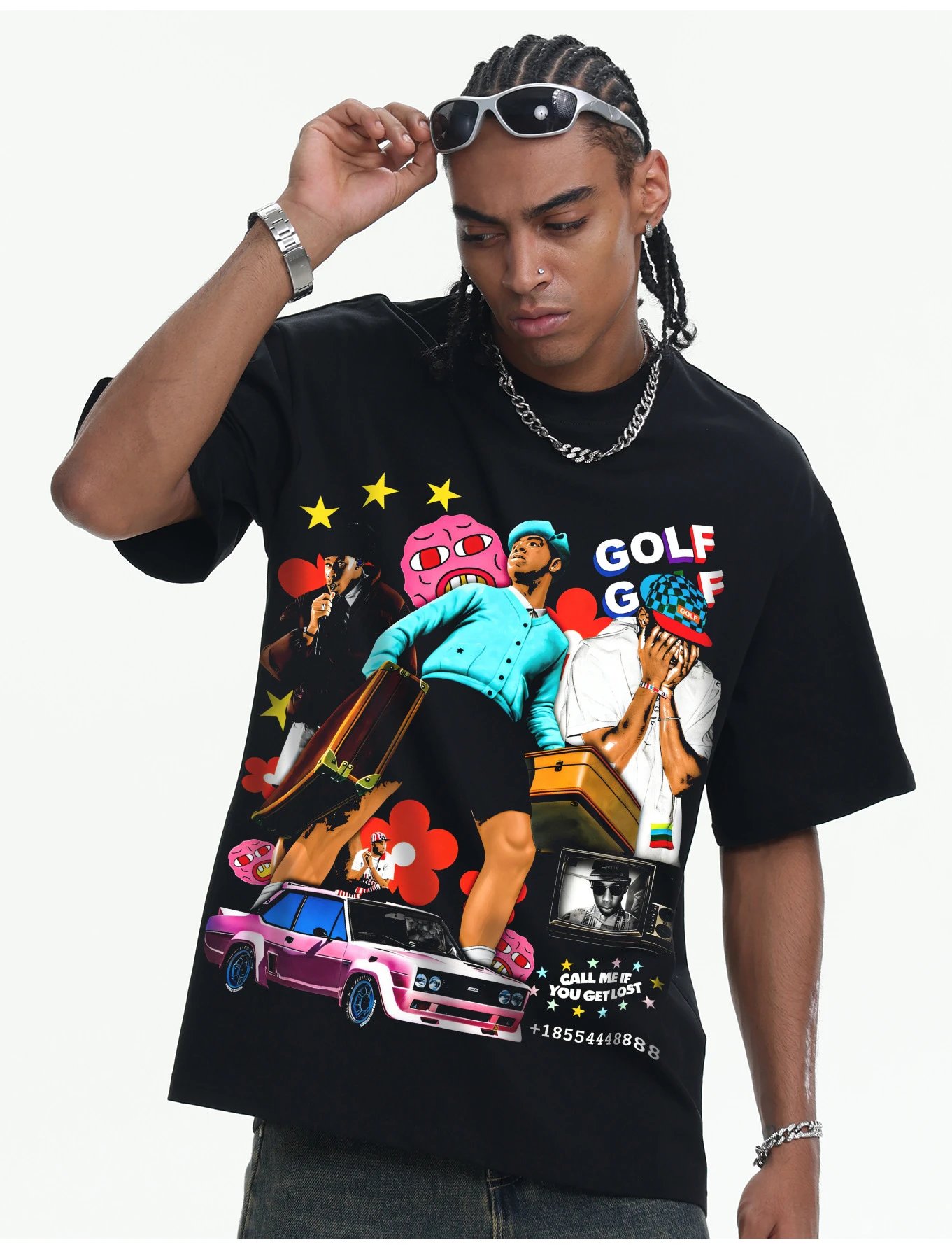 A Bathing Ape GOLF WANG x Tyler, The Creator Graphic Print Oversized T-Shirt White T-Shirts - 18