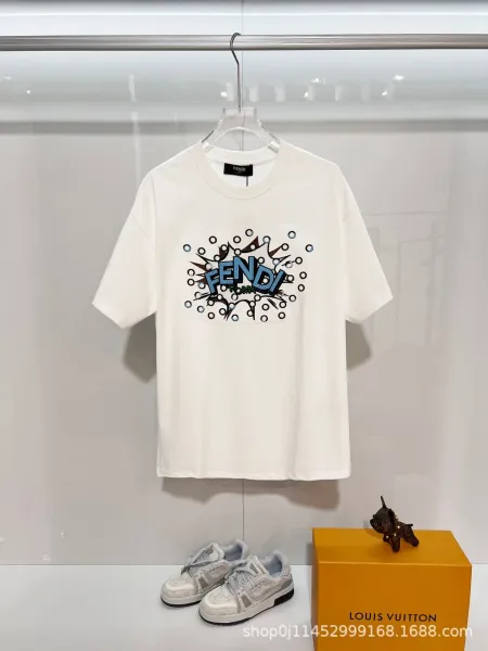 Fendi Graphic Embroidered White T-Shirt - 1