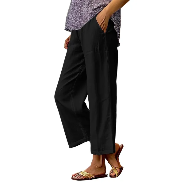 Design Wide-Leg Cropped Pants Red - 11