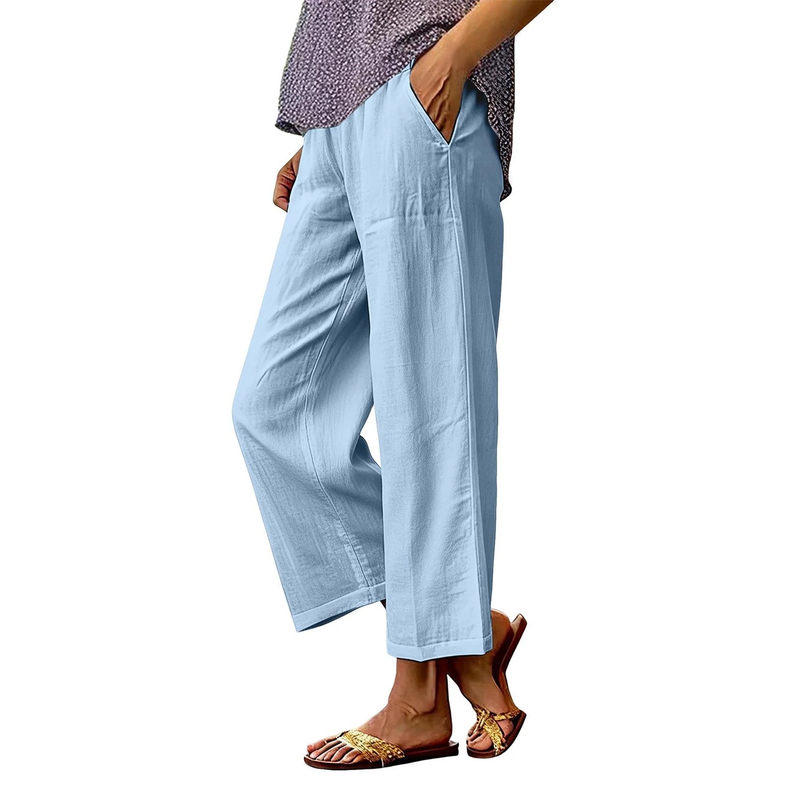 Design Wide-Leg Cropped Pants Red - 5