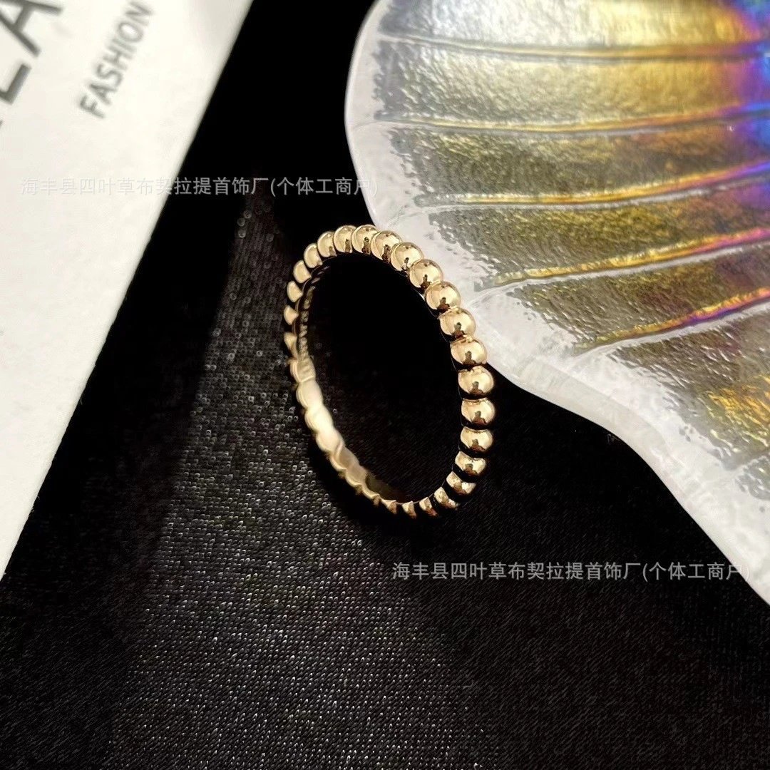 玫瑰金珠珠戒指