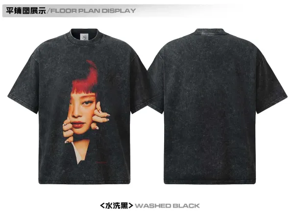 Design Like Jennie Graphic Print Black Oversized T-Shirt - 11
