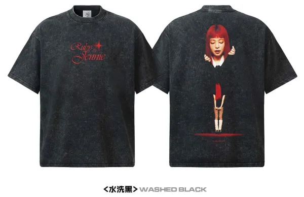 Design Like Jennie Graphic Print Black Oversized T-Shirt - 15