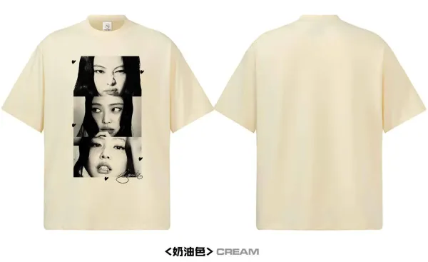 Design Like Jennie Graphic Print Black Oversized T-Shirt - 20
