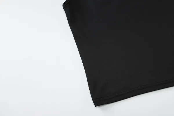 Design Asymmetrical One-Shoulder Top and Wrap Shorts Set Black - 31