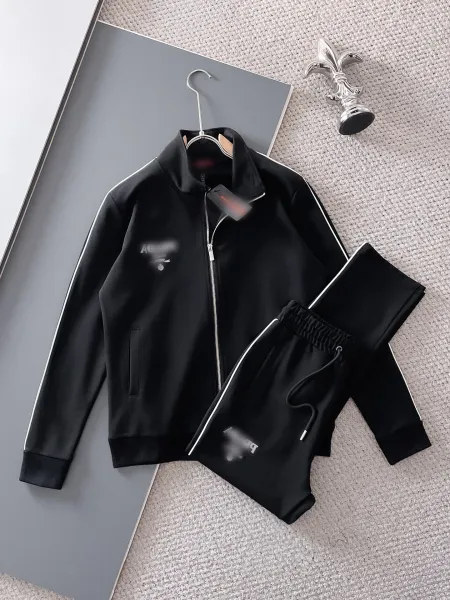 Design Track Suit Set Black with White Stripe Tracksuit - 1