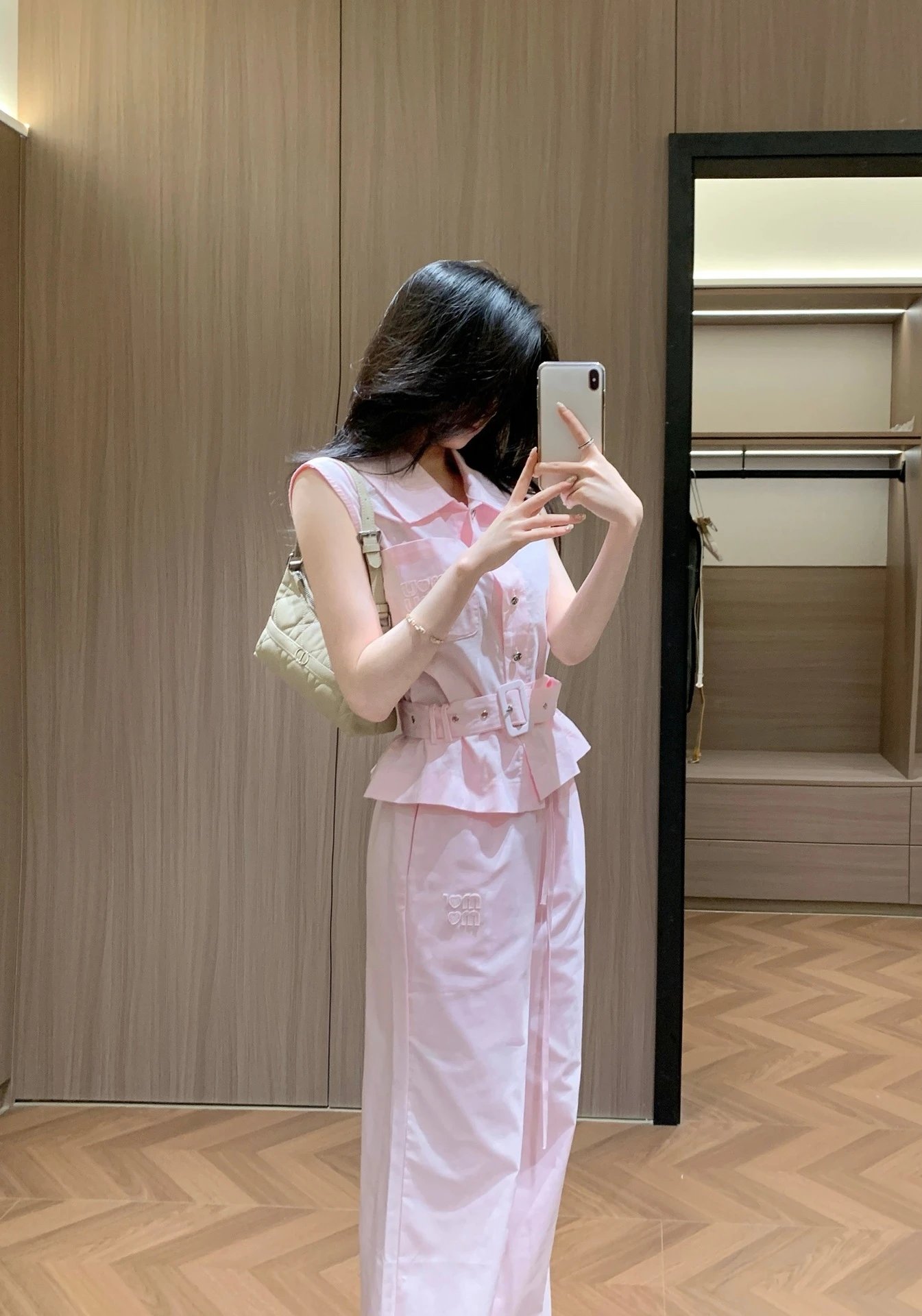 Design Sleeveless Shirt and Wide-Leg Pants Set White - 4