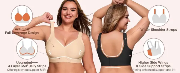 Design Seamless V-Neck Wireless Bra Beige Underwear - 4