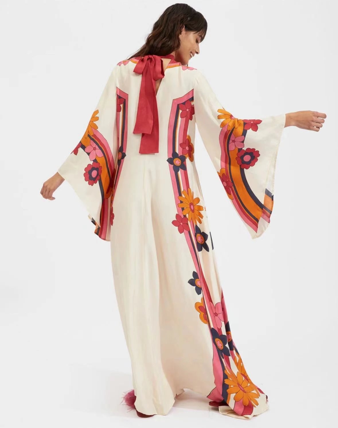 Versace Printed Kaftan Dress Multicolor - 14