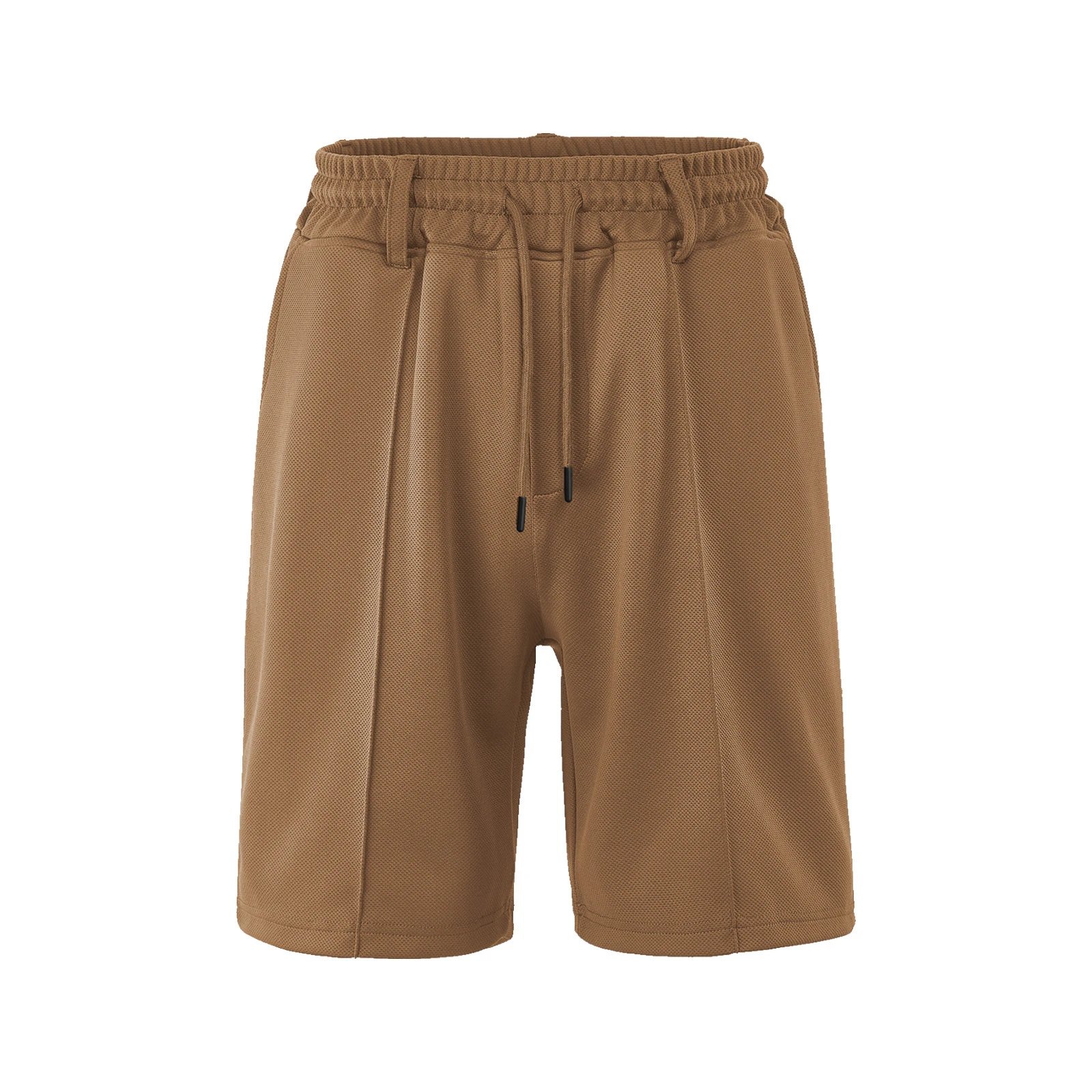 Men's Drawstring Waist Pleated Shorts Forest Green Casual
