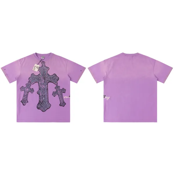 Chrome Hearts Triple Cross Embellished Black T-Shirt - 9