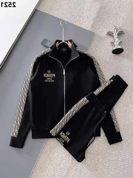 Fendi FF Logo Tape Tracksuit Black - 1