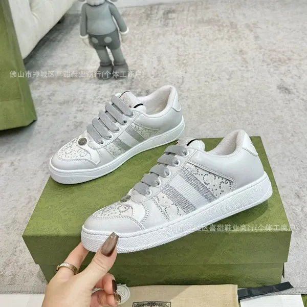 Gucci Ace Embellished Mesh Sneakers Black and White - 4