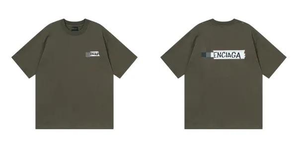 Design Enciaga Logo Tape T-Shirt Army Green T-Shirts - 1