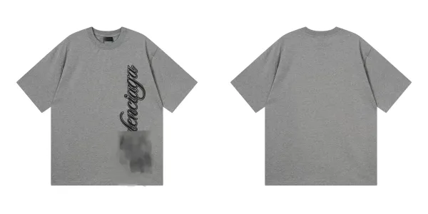 Balenciaga Script Logo Oversized T-Shirt Gray - 1