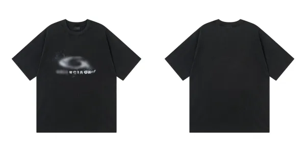 Balenciaga Distorted Logo Black Oversized T-Shirt - 1