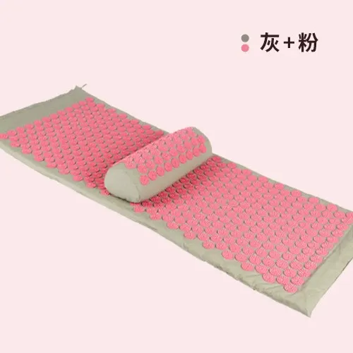 Design Acupressure Mat and Pillow Set Gray + Pink Accessories - 1
