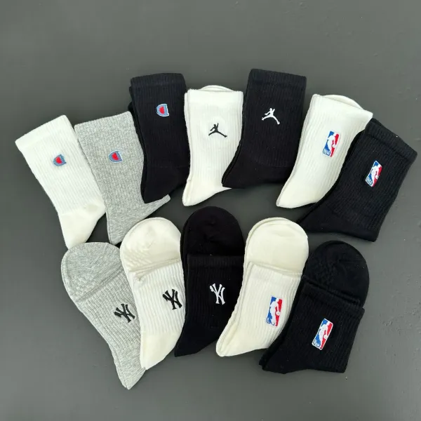 Design Ribbed Crew Socks Black - 11