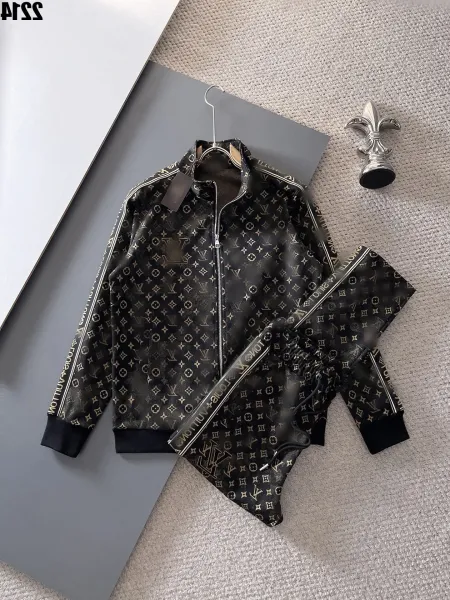 Louis Vuitton Monogram Print Tracksuit Black Gold - 1