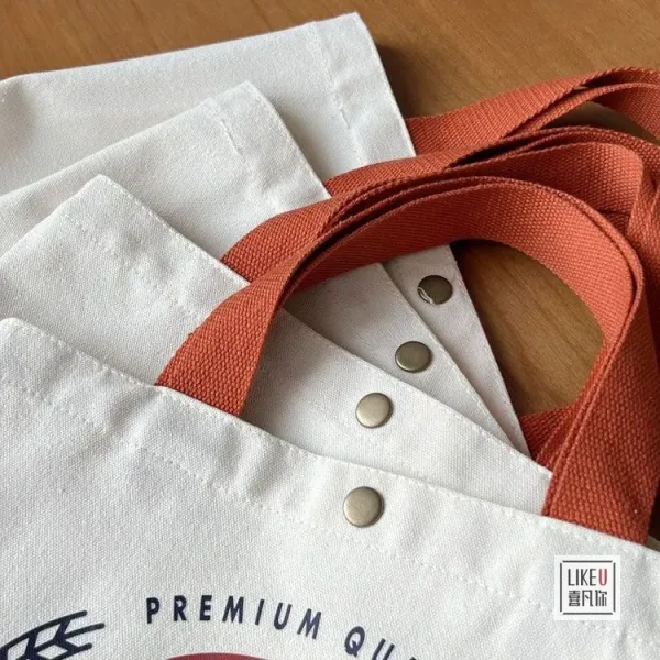 Design Bakery Print Canvas Tote Bag White with Rust Handles Tote Bag - 10