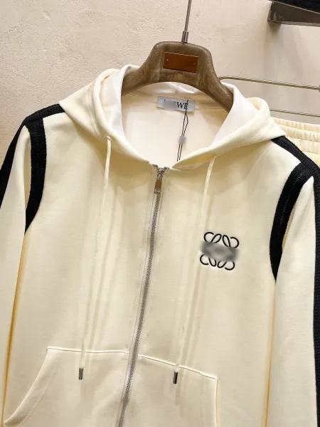 Loewe Anagram Track Jacket and Sweatpants Black White Tracksuit - 3