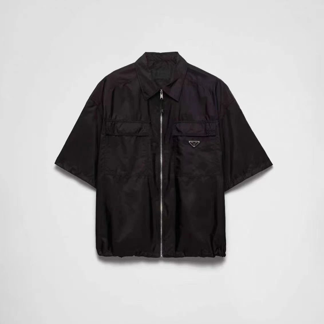 Prada Re-Nylon Short-Sleeve Utility Jacket Black Outerwear - 4